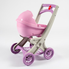 Візок DOLONI для ляльки з люлькою сіро-рожевий (0121/04)