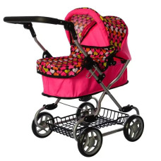 Коляска MELOGO для ляльки з кошиком універсальна (9680W-PNS)