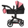 Коляска для ляльки CARRELLO FORTUNA HOT PINK 2в1 із сумкою рожева (9695+BAG PINK)
