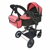 Коляска для ляльки CARRELLO FORTUNA HOT PINK 2в1 із сумкою рожева (9695+BAG PINK)