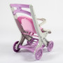Візок DOLONI для ляльок і пупсів шезлонг сіро-рожевий (0122/04)