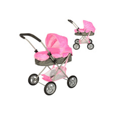 Коляска для ляльки Bambi класична металева рожева (8826H-2S)