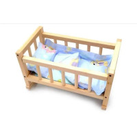 Ліжко-колискова Graisya для ляльки дерев'яне + постіль Вінні Пух (ВП-002/1)