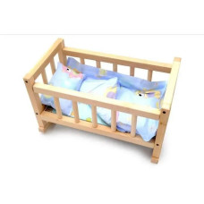 Ліжко-колискова Graisya для ляльки дерев'яне + постіль Вінні Пух (ВП-002/1)