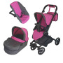 Коляска для ляльки CARRELLO MAGIA 3в1 з сумкою бузковий (9636RR)