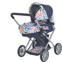 Коляска для ляльки MELOGO Люлька синя абстракція (9369/82100BLA)