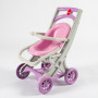 Візок DOLONI для ляльок і пупсів шезлонг сіро-рожевий (0122/04)