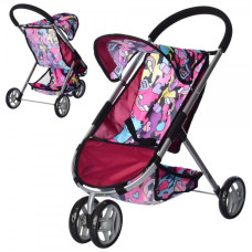 Коляска для ляльки прогулянкова металева рожева (9675K)