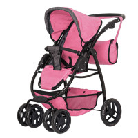 Коляска для ляльки CARRELLO Avanti 2 в 1 із сумкою рожева (9662+BAG PINK)