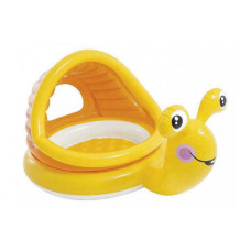 Басейн дитячий надувний Intex круглий з навісом Равлик 145x102x74 см (57124)