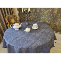 Скатертина Мармур графіт, кругла (Діаметр 170см)