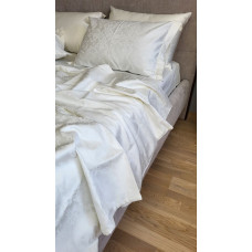 Сатин JACQUARD, CASPE IVORY (Полуторний)