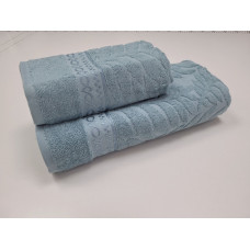 Рушники махрові LUX COTTON AKASYA, бірюза (Набір (Баня+Лице))