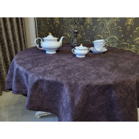 Скатертина Мармур шоколад, овал (Овал 160/260 см)