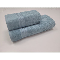 Рушники махрові LUX COTTON AKASYA, бірюза (Набір (Баня+Лице))