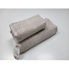 Рушники махрові LUX VIP GRAND, пісочний (Набір (Баня+Лице))