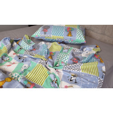 Звірята/сірий, Turkish flannel (Полуторний)