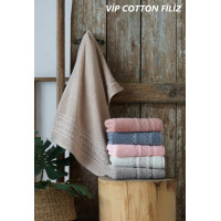 Рушники махрові VIP COTTON FILIZ, беж (Набір (Баня+Лице))