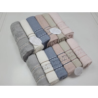 Рушники махрові VIP COTTON FILIZ-N, св.рожев. (Набір (Баня+Лице))