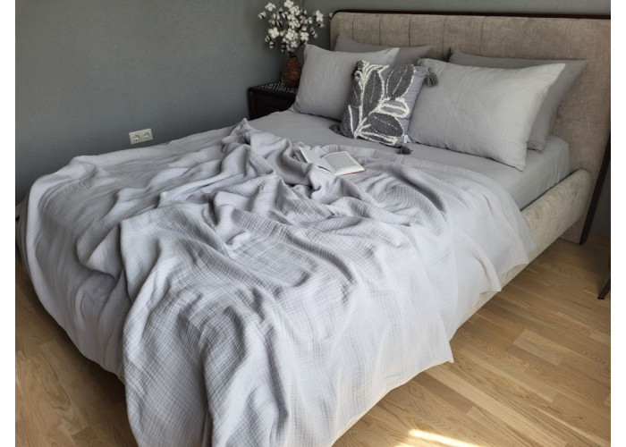 SINGLE GREY, MUSLIN (Плед 180*220см) SINGLE GREY, MUSLIN (Плед 180*220см)