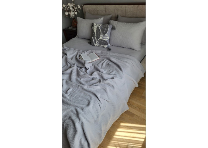 SINGLE GREY, MUSLIN (Плед 180*220см) SINGLE GREY, MUSLIN (Плед 180*220см)