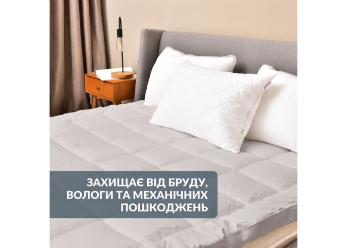 Наматрацник ДАБЛ (сірий) з еласт. стрічками по кутах (160/200 см) Наматрацник ДАБЛ (сірий) з еласт. стрічками по кутах (160/200 см)