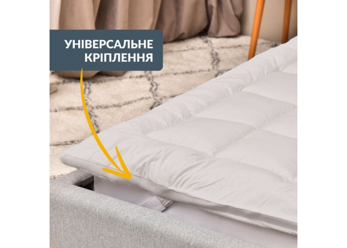 Наматрацник ДАБЛ (сірий) з еласт. стрічками по кутах (160/200 см) Наматрацник ДАБЛ (сірий) з еласт. стрічками по кутах (160/200 см)
