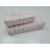 Рушники махрові VIP COTTON FILIZ-N, св.рожев. (Набір (Баня+Лице))