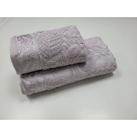 Рушники махрові LUX VIP SEHRAZA, перламутр (Набір (Баня+Лице))