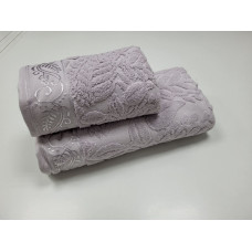 Рушники махрові LUX VIP SEHRAZA, перламутр (Набір (Баня+Лице))