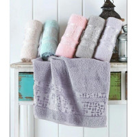 Рушники махрові VIP COTTON ECE, ліловий (Набір (Баня+Лице))