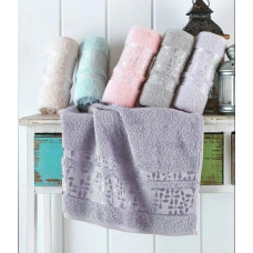 Рушники махрові VIP COTTON ECE, ліловий (Набір (Баня+Лице))