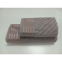 Рушники махрові LUX COTTON YENI, беж (Набір (Баня+Лице))