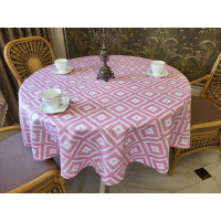 Скатертина Тибет рожевий, кругла (Діаметр 160см)