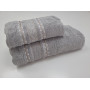 Рушники махрові VIP COTTON FILIZ-N, сірий (Набір (Баня+Лице))