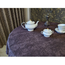 Скатертина Мармур шоколад, кругла (Діаметр 140см)