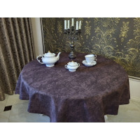 Скатертина Мармур шоколад, овал (Овал 160/300 см)