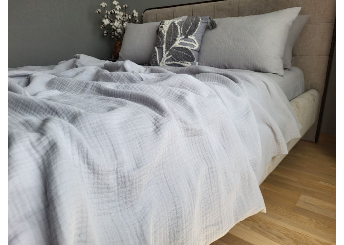 SINGLE GREY, MUSLIN (Плед 200*220см) SINGLE GREY, MUSLIN (Плед 200*220см)
