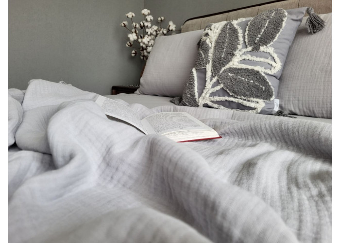SINGLE GREY, MUSLIN (Плед 200*220см) SINGLE GREY, MUSLIN (Плед 200*220см)