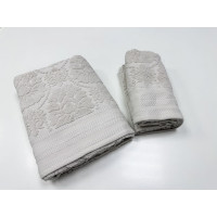 Рушники махрові LUX VIP EMILY, кремовий (Набір (Баня+Лице))