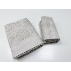 Рушники махрові LUX VIP EMILY, кремовий (Набір (Баня+Лице))