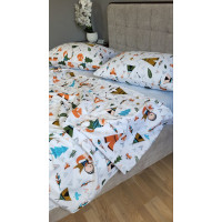 Хитрий лис/блакитний, Turkish flannel (Полуторний)