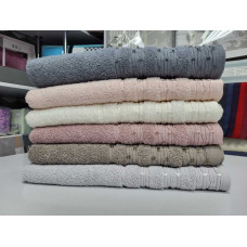 Рушники махрові VIP COTTON LUPEN, молочний (Набір (Баня+Лице))