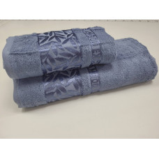 Рушники махрові SILK BAMBOO, волошковий (Набір (Баня+Лице))