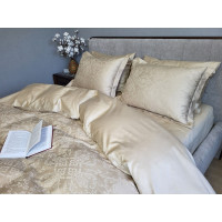 Сатин JACQUARD, CASPE BEIGE (Євро)