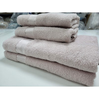 Рушник махровий, Пудрово-бежевий 400гр/м2 (Лице 50/90см)