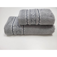 Рушники махрові VIP COTTON FILIZ, сірий (Сауна)