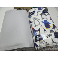 Пінгві/сірий, Turkish flannel двостор. 50/70 нав. (Полуторний)