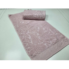 Рушники махрові LUX VIP SEHRAZA, густий туман (Набір (Баня+Лице))