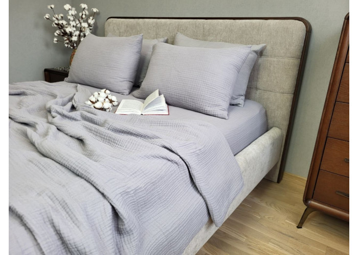 SMOKE GREY, MUSLIN (Плед 200*220см) SMOKE GREY, MUSLIN (Плед 200*220см)